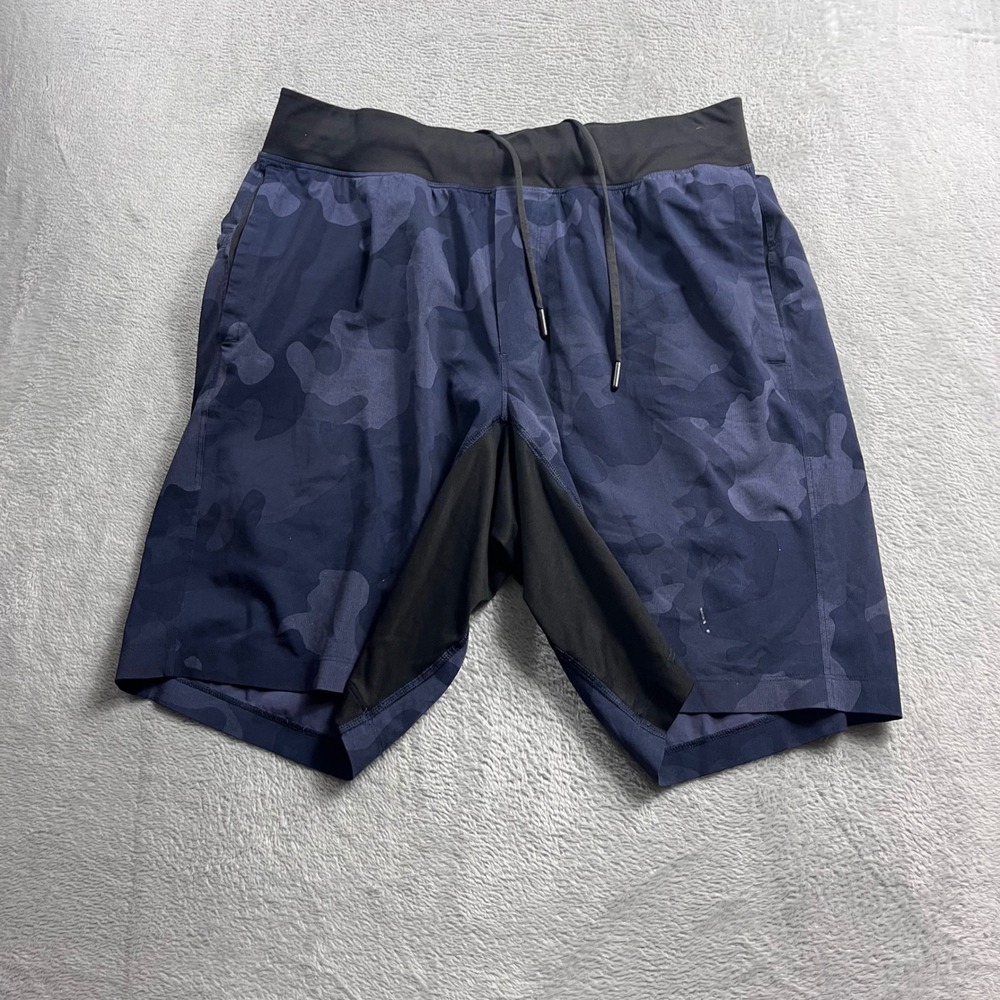 Lululemon Pace Breaker Short 7 Heritage 365 Camo Deep Coal Multi Midnight Navy